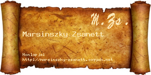 Marsinszky Zsanett névjegykártya
